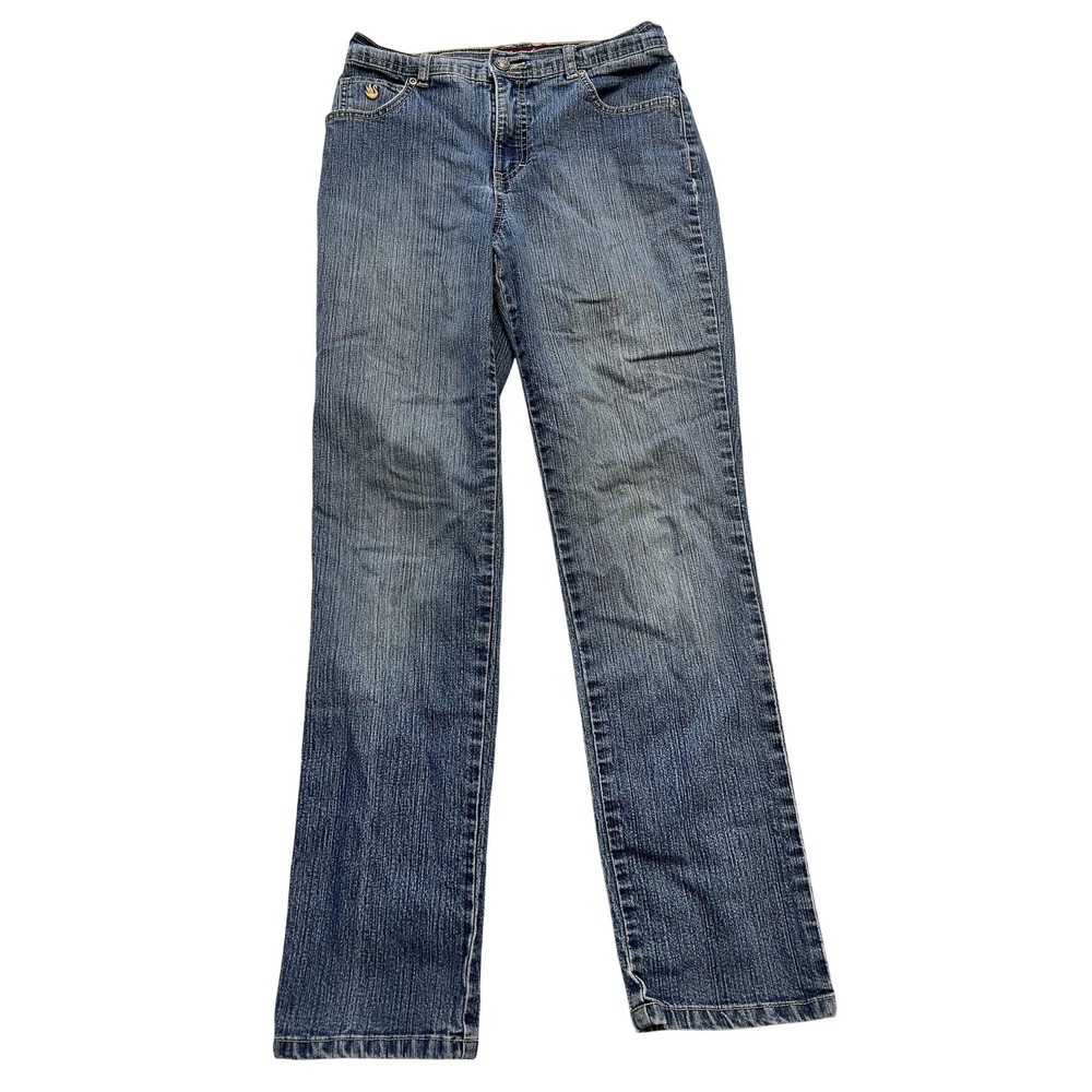 Gloria Vanderbilt Jeans Womens 6 Blue Stretch Denim Straight Leg Classic Zip Fly